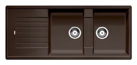 2 Becken  ZIA 8 S Einbauspüle für 80 cm Unterschrank (Schwarz) 