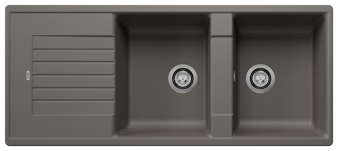 Silgranit 2 Becken  ZIA 8 S Einbauspüle für 80 cm Unterschrank (Grau) 