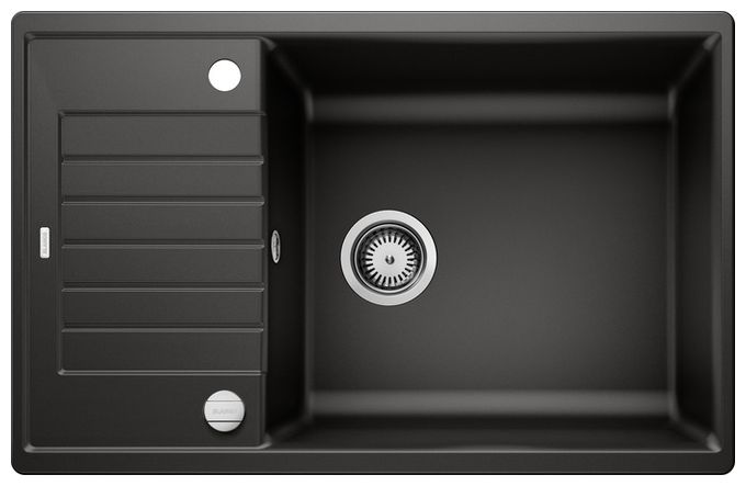 Silgranit 1 Becken  ZIA XL 6 S Compact Einbauspüle für 60 cm Unterschrank (Schwarz) 