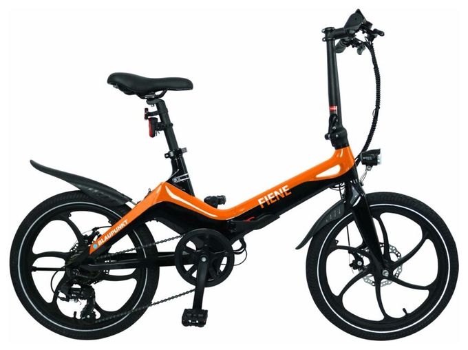 Fiene 50,8 cm (20 Zoll) 250 W E-Bike 10,5 Ah (Schwarz, Orange) 