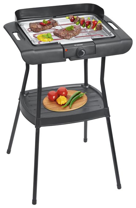 2000 W mit 355 x 245 mm Fläche  BQS2244CB BBQ Standgrill (Schwarz) 