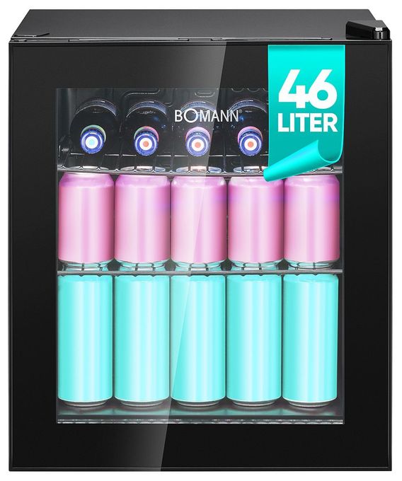 46 l / 46 l Tischkühlschrank EEK: E 66 kWh Jahr  KSG7291 (Schwarz) 