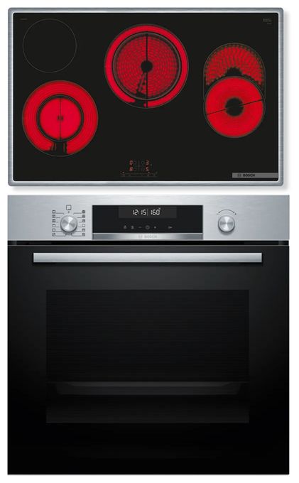 Backofen-Set groß AutoClean mit autarkem 80 cm Glaskeramik Kochfeld HBD672LS83 (HBG578BS3 + PKH845BB1D) 