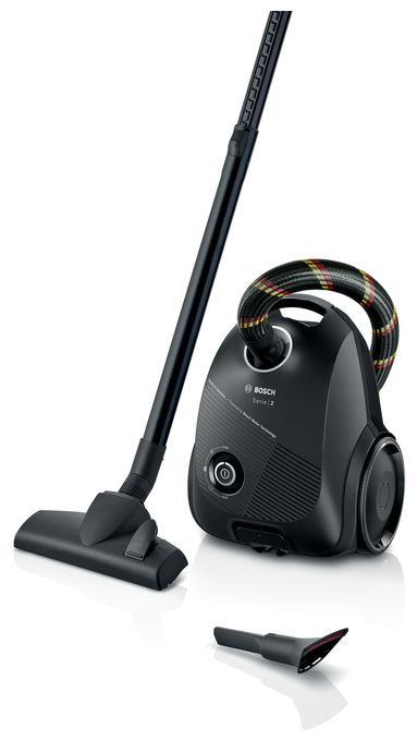 Bodenstaubsauger mit Staubbeutel 600 W Hygienefilter  Serie 2 BGDS2CHAMP (Schwarz) 
