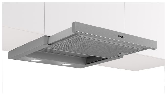 Abluft/Umluft Dunstabzugshaube/Esse Einbau 60 cm (Metallisch, Silber) Serie 2 DFL063W57 