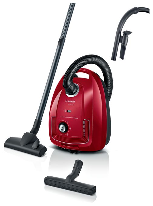 Bodenstaubsauger mit Staubbeutel 600 W Micro  Serie 4 BGD38RD1H (Rot) 