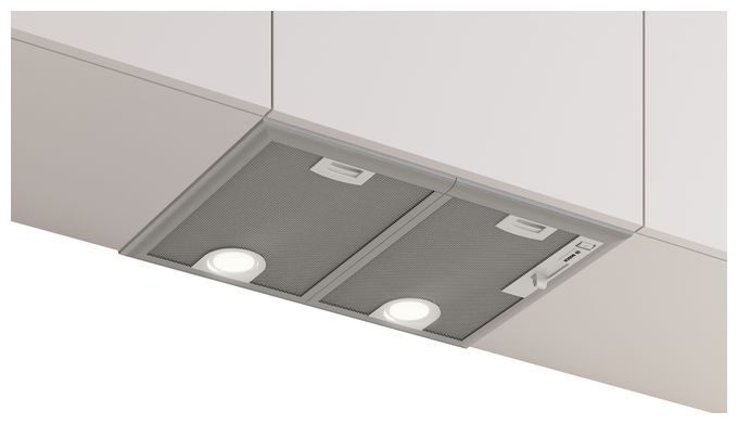 Abluft/Umluft Dunstabzugshaube/Esse Einbau 50 cm (Metallisch, Silber) Serie 4 DHL555BM 