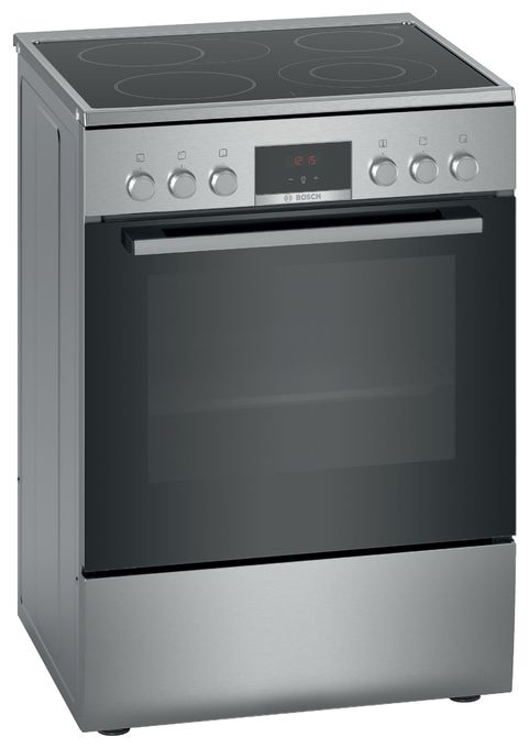 Freistehender Herd Elektro normal Variabler Doppelgrill 7 Beheizungsarten mit Glaskeramik Kochfeld Serie 4 HKR39C250 
