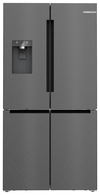 Side-by-Side Kühl-/ Gefrierkombination French Door 375 l / 199 l 327 kWh NoFrost 1830 mm x 905 mm  Serie 6 KFI96AXEA (Schwarz, Edelstahl) 