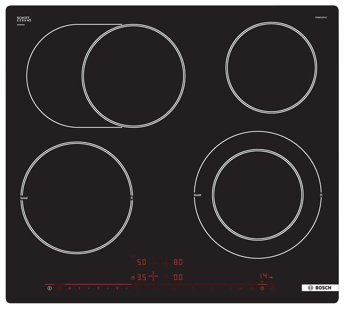 Glaskeramik Kochfeld/Herdplatte 4 Zone(n) Serie 8 PKN601DP1D autarkes 60cm 