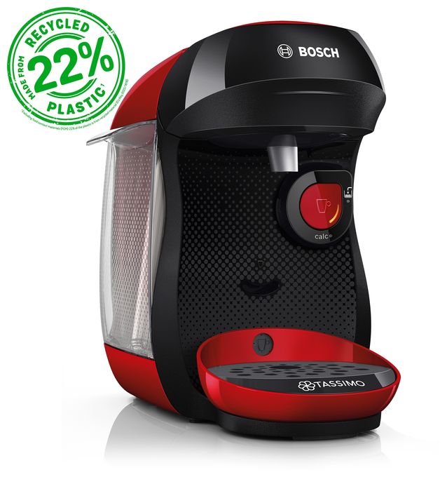 Kaffeekapsel Maschine  TAS103E Tassimo Happy friendly (Schwarz, Rot) 