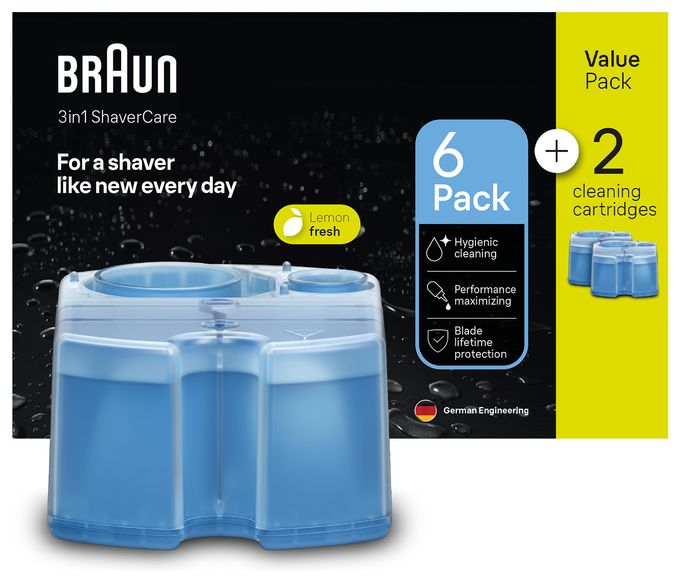 3-in-1 ShaverCare Reinigungskartuschen, 6+2 Pack 