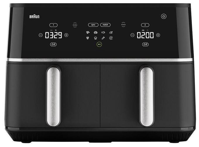 Doppel Heißluftfritteuse 10 l 2400 W  TD5030IBK (Schwarz, Silber) 