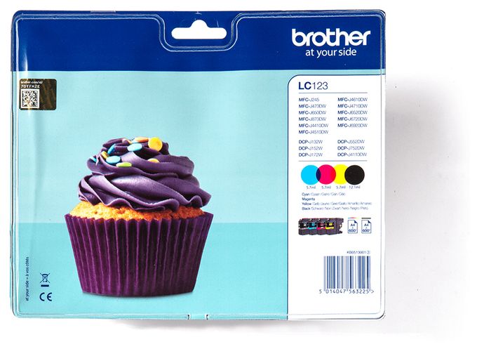 originale Druckerpatronen Schwarz, Cyan, Magenta, Gelb 600 Seiten LC-123VALBP 
