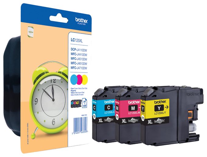 originale Druckerpatronen Cyan, Magenta, Gelb LC-125XL 