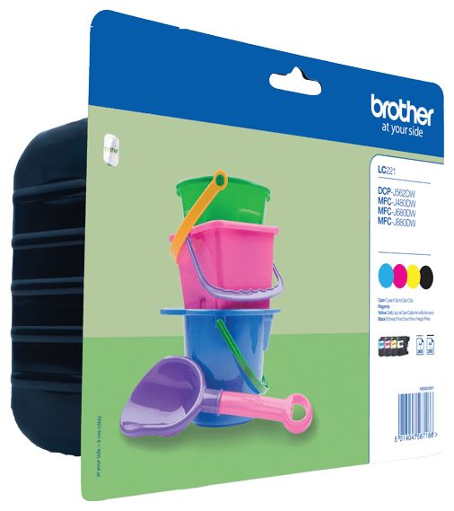 originale Druckerpatronen Schwarz, Cyan, Magenta, Gelb 260 Seiten LC-221VALBP 