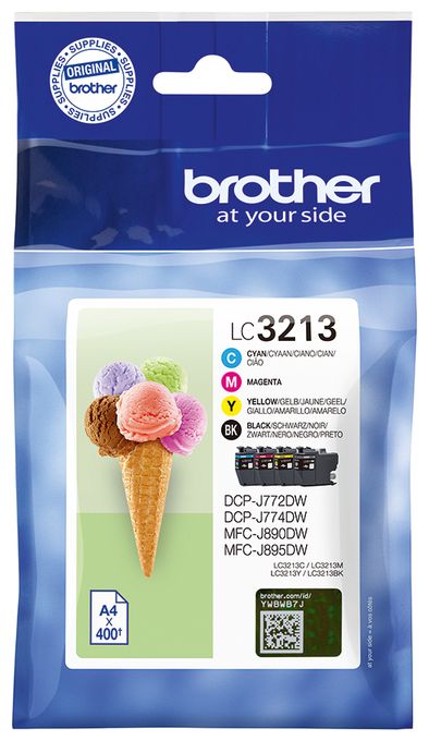 originale Druckerpatronen Schwarz, Cyan, Magenta, Gelb 400 Seiten LC-3213VALDR 