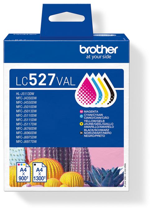 originale Druckerpatronen Schwarz, Cyan, Magenta, Gelb 1300 Seiten LC-527VAL 