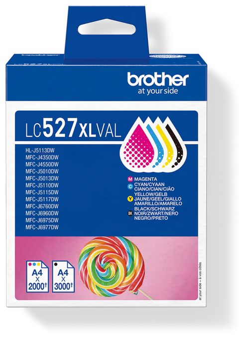 originale Druckerpatronen Schwarz, Cyan, Magenta, Gelb 3000 Seiten LC-527XLVAL 