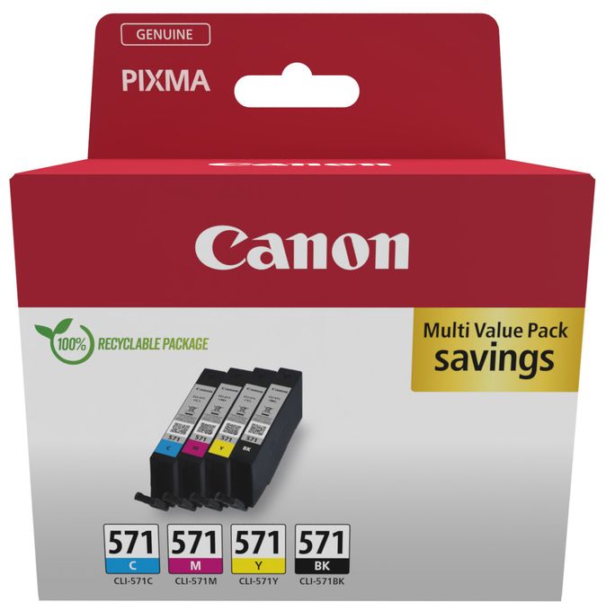 originale Druckerpatronen Schwarz, Cyan, Magenta, Gelb CLI-571 C/M/Y/BK Multipack 