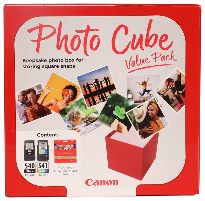 originale Druckerpatronen Schwarz, Cyan, Magenta, Gelb PG-540/CL-541 Photo Cube Value Pack 
