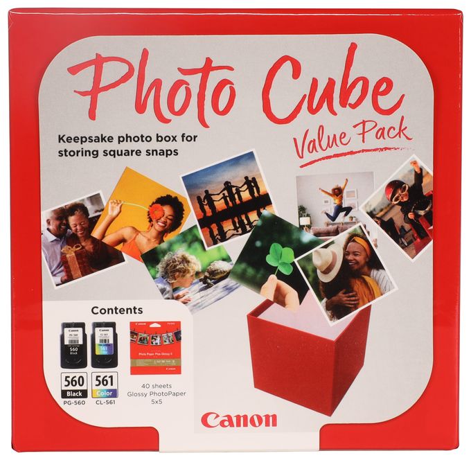 originale Druckerpatronen Schwarz, Cyan, Magenta, Gelb PG-560/CL-561 Photo Cube Value Pack 
