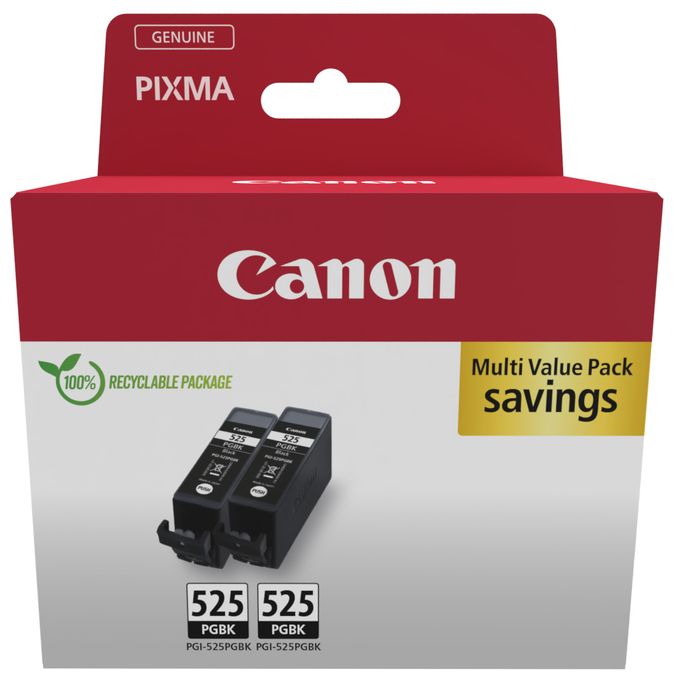 originale Druckerpatronen Schwarz 682 Seiten PGI-525BK Twin Pack 