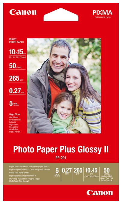 PP-201 Glossy II Fotopapier Plus 10 x 15 cm – 50 Blatt 