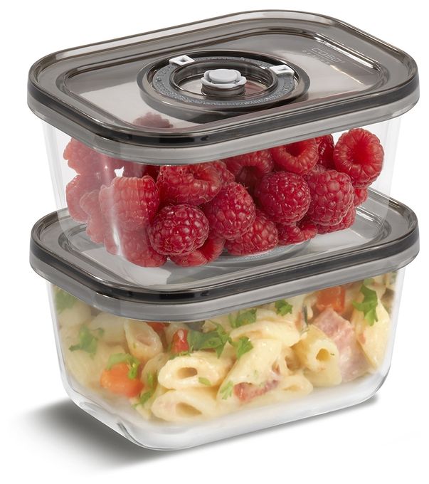 Container Rechteckig Glas, Kunststoff  VacuBoxx Eco-Duo S (Grau, Transparent) 