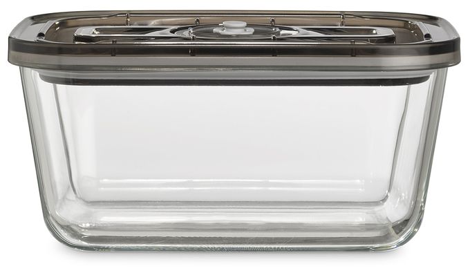 Container Rechteckig 1,5 l Glas  VacuBoxx Eco L (Grau, Transparent) 