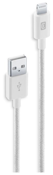 Stecker Lightning auf USB A bis 12 W 1,5 m  Braided Data Cable (Weiß) 