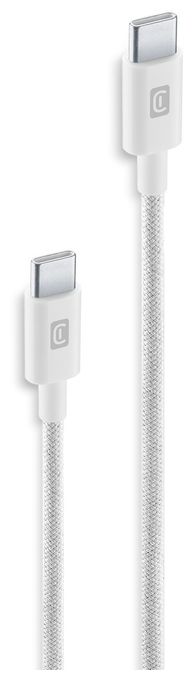 Stecker Rundkabel USB C auf USB C bis 60 W 0,6 m  Braided Data Cable (Weiß) 