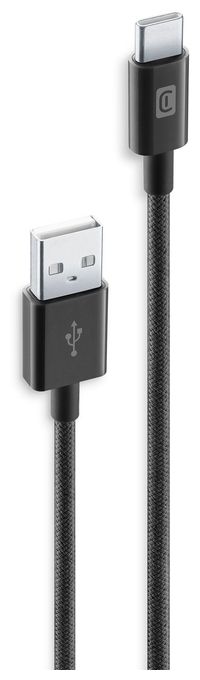 Stecker Rundkabel USB A auf USB C bis 15 W 1,5 m  Braided Data Cable (Schwarz) 