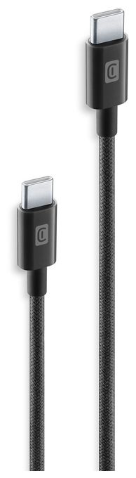 Stecker Rundkabel USB C auf USB C bis 60 W 2,5 m  Braided Data Cable (Schwarz) 
