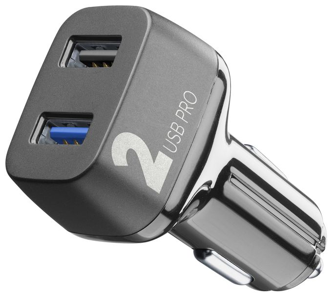 Car Multipower 2 FAST - iPhone, Samsung, Xiaomi, Oppo and other Smartphones and Tablets Schnelles Autoladegerät mit zwei Ports, 36W 