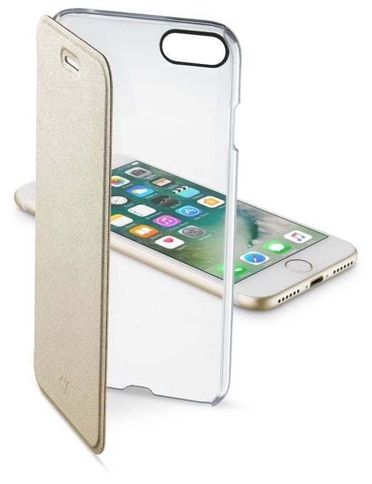 Folio für Apple iPhone 7  Clear Book (Gold, Transparent) 