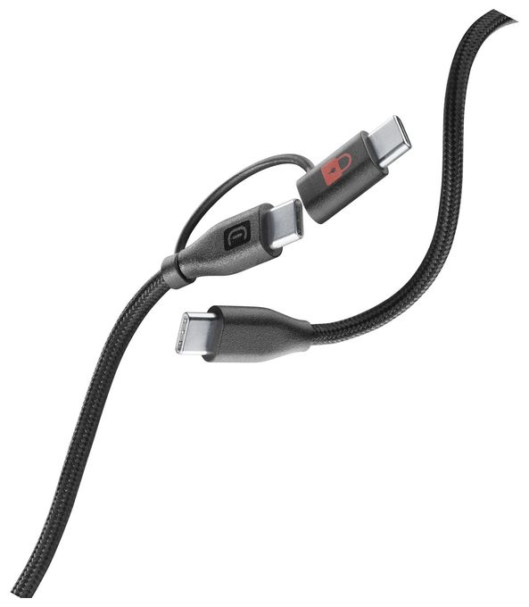 Stecker Rundkabel USB C auf USB C bis 60 W 1,5 m  Data Security Cable (Schwarz) 