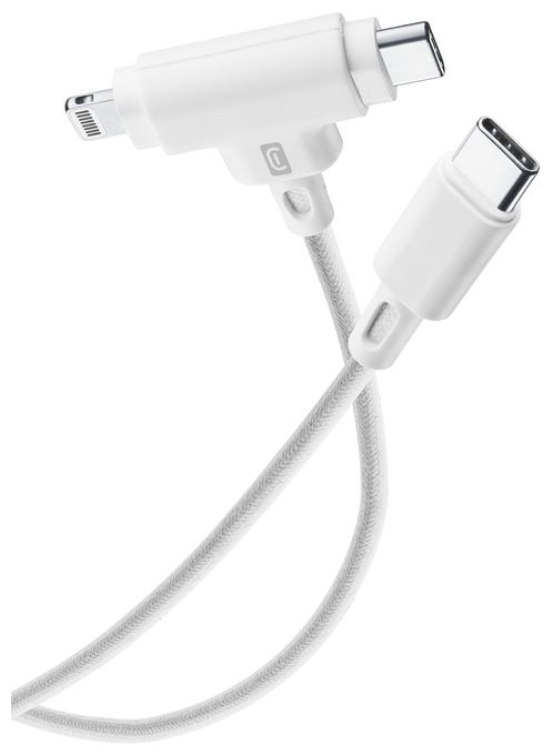 Stecker Lightning auf USB C Abgewinkelt 1,5 m  Dual Cable (Weiß) 