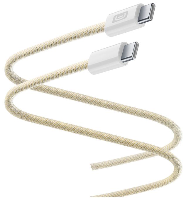 Stecker Rundkabel USB C auf USB C bis 60 W 2 m  Flexforce Cable (Gelb) 