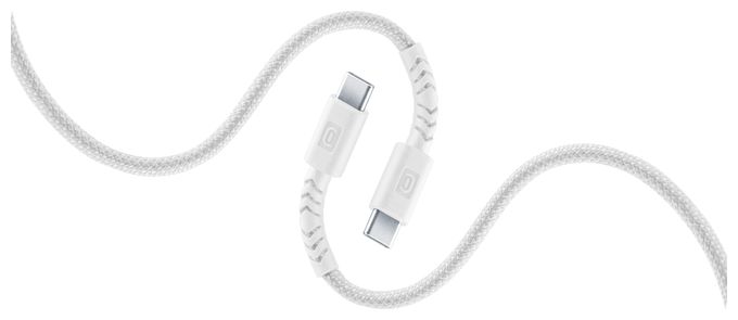 Stecker USB C auf USB C bis 60 W 2,5 m  Flexi Braided Data Cable (Weiß) 