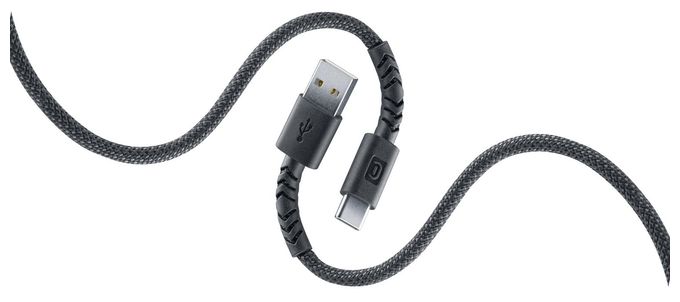 Stecker USB A auf USB C bis 15 W 1,5 m  Flexi Braided Data Cable (Schwarz) 