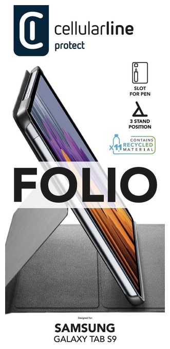 Folio aus Kunstleder für Samsung Galaxy Tab S9 bis 27,9 cm (11") (Schwarz) Folio 