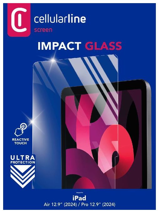 Klare Bildschirmschutzfolie aus gehärtetes Glas 9H für Apple iPad Air 13'' (2024), iPad Pro 13'' (2024) bis 33 cm (13") Kratzresistent, Schockresistent  Impact Glass (Transparent) 