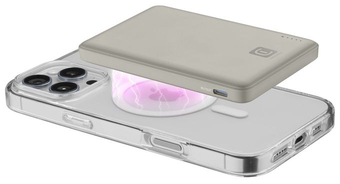 5000 mAh Powerbank USB Typ-C Kabelloses Laden  Magsafe (Beige) 