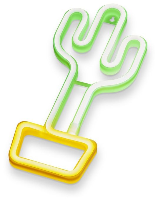 LED Grün, Gelb USB Neon Wall Light Cactus 