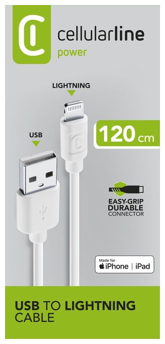 Lightning auf USB A bis 12 W 1,2 m  Power Cable (Weiß) 