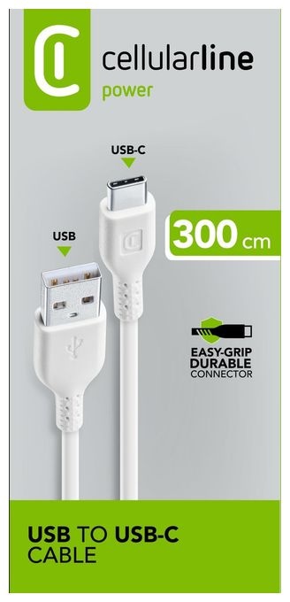 USB A auf bis 15 W 3 m  Power Cable (Weiß) 