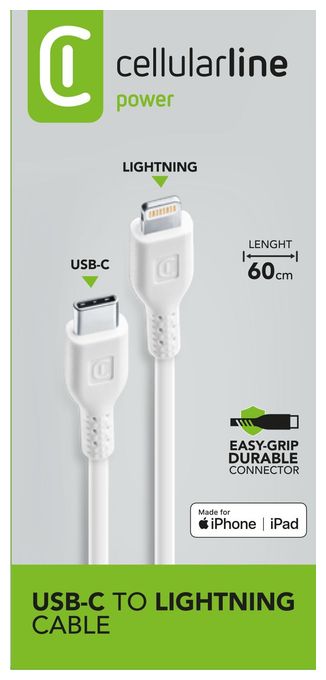 Lightning auf USB C bis 30 W 0,6 m  Power Cable (Weiß) 