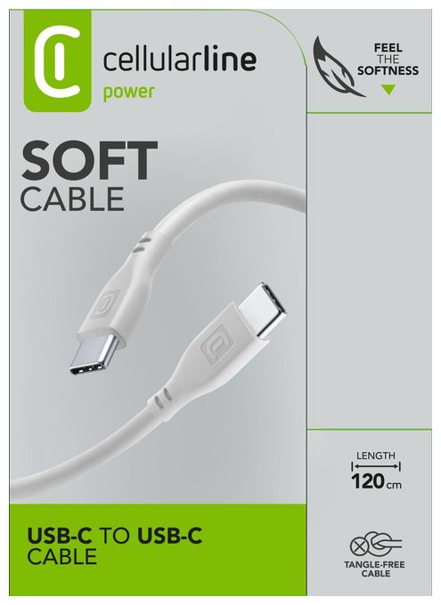 USB C auf bis 60 W 1,2 m  Soft Cable (Grau) 