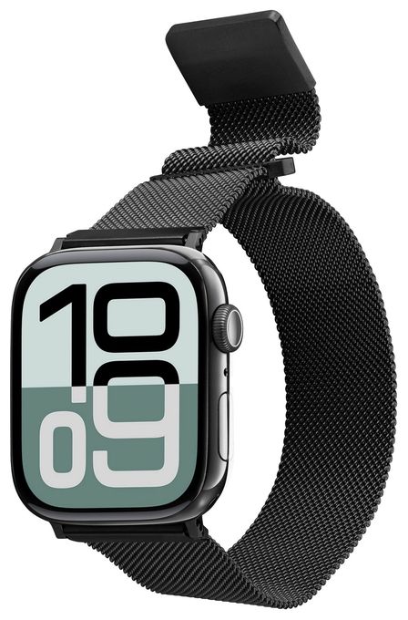 Armband 0 mm Apple Watch 42/44/45/49 mm  Steel Band (Schwarz) 